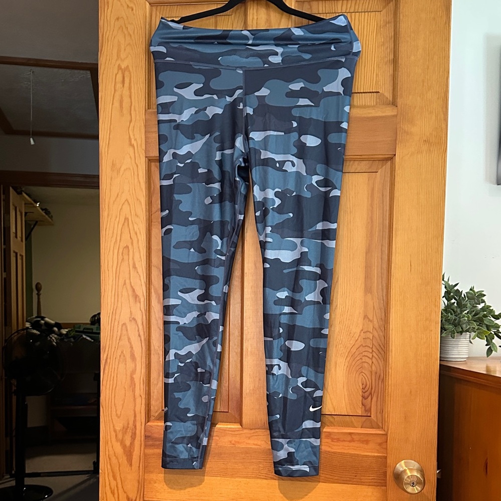Nike Blue Camouflage Leggings